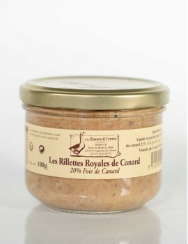 LES RILLETTES ROYALES DE CANARD - 20% Foie de canard - 190g