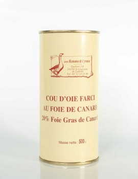 COU D'OIE FARCI AU FOIE DE CANARD - 20% Foie Gras de Canard - 500g