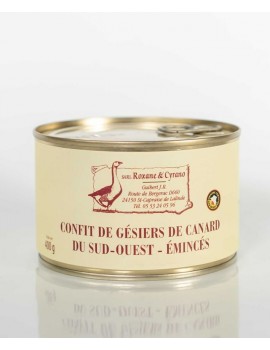 CONFIT DE GÉSIERS DE CANARD DU SUD-OUEST - émincés - 400g