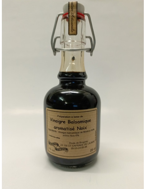 VINAIGRE BALSAMIQUE AROMATISÉ NOIX - 25 CL -
