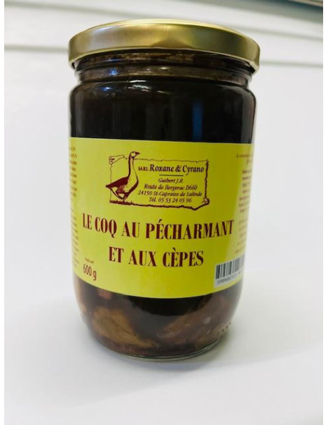 COQ AU VIN DE PECHARMANT ET AUX CEPES