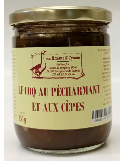 COQ AU VIN DE PECHARMANT ET AUX CEPES