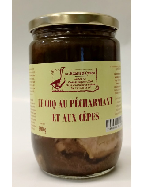 COQ AU VIN DE PECHARMANT ET AUX CEPES